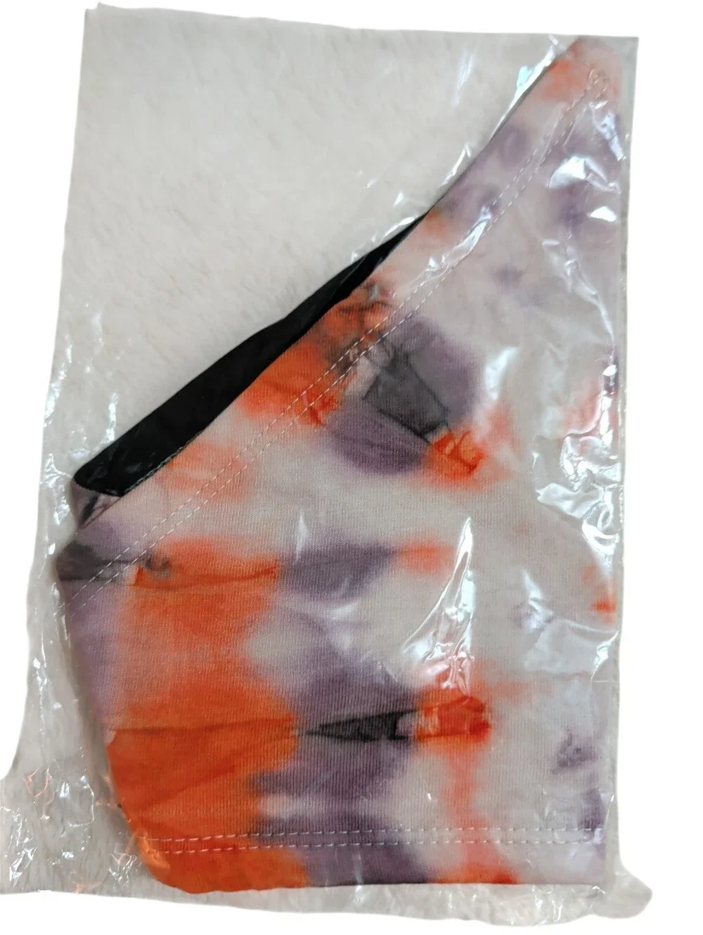 NWOT Tie-Dye Triangle Pet Bandana / Baby Bandaid Bib in In Orange And Black
